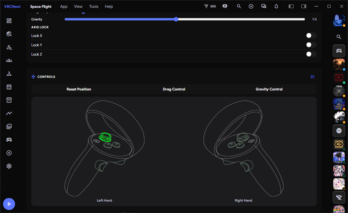 VRCNext Space Drag playspace adjustment for VRChat in VR